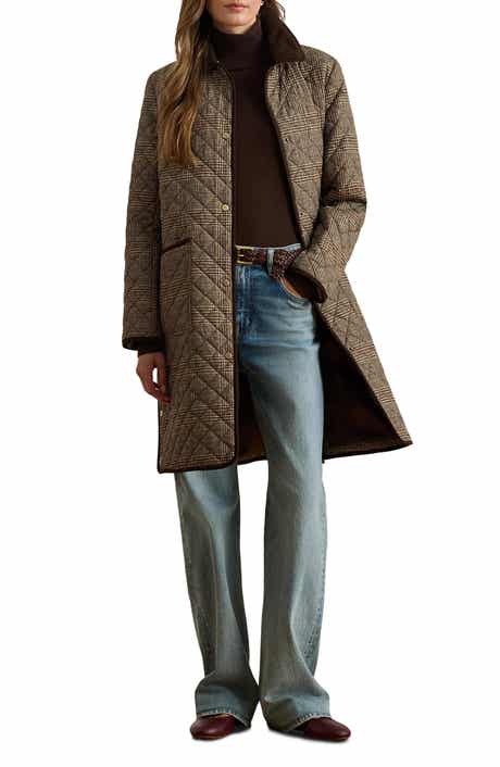 Plaid Diamond Quilted Coat