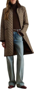 Lauren Ralph Lauren Plaid Diamond Quilted Coat