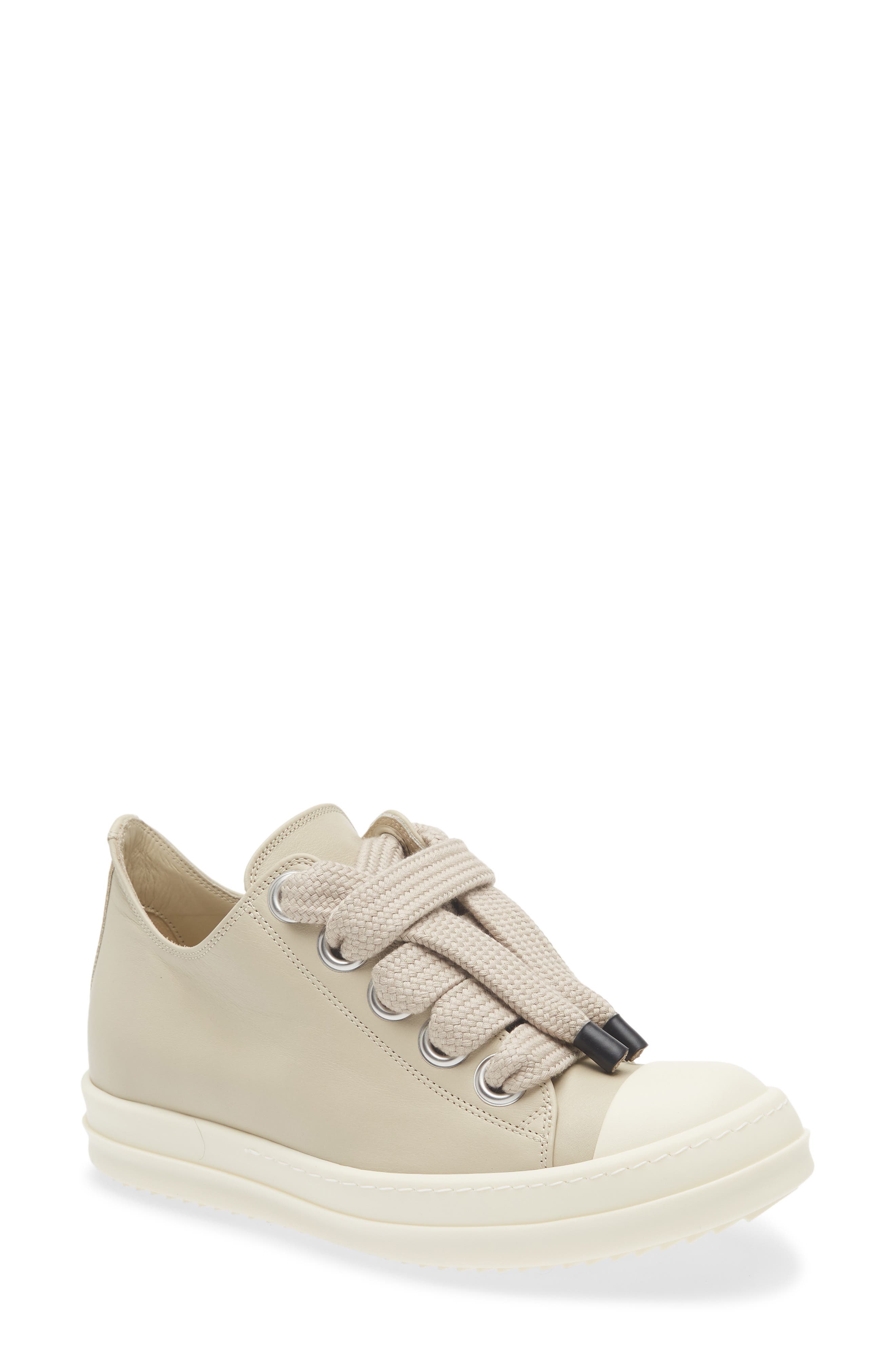 Rick Owens Jumbo Lace Low Top Sneaker, Main, color, Sand/ Milk/ Milk