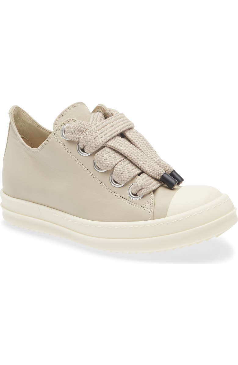Rick Owens Jumbo Lace Low Top Sneaker, Main, color, Sand/ Milk/ Milk