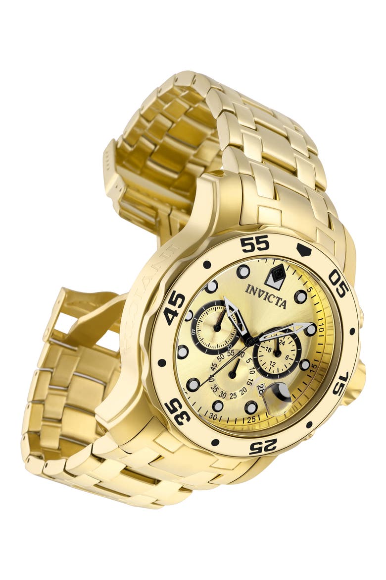 Pro Diver Chronograph Bracelet Watch, 48mm, Alternate, color, GOLD