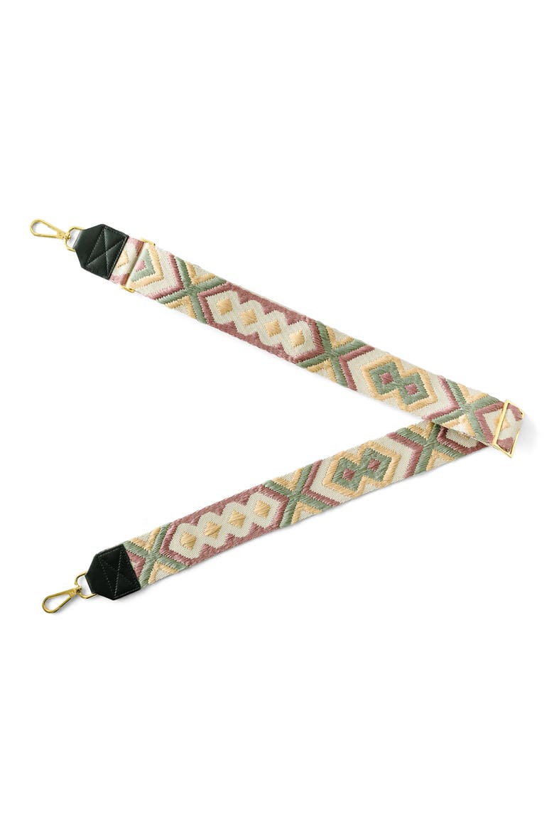 Crossbody Strap, Main, color, EMBROIDERED PINK