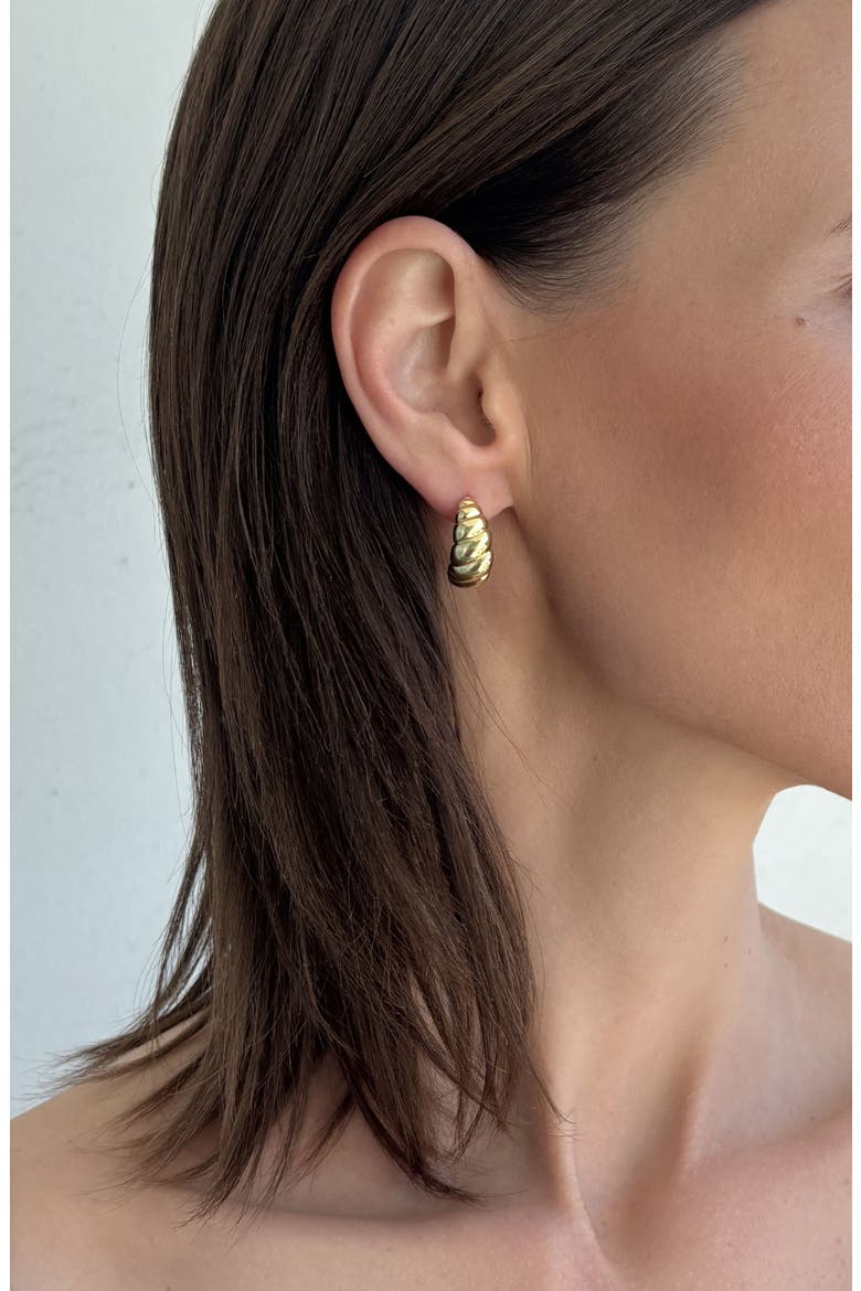 14K Gold Plated Hoop Earrings Set, Alternate, color, GOLD