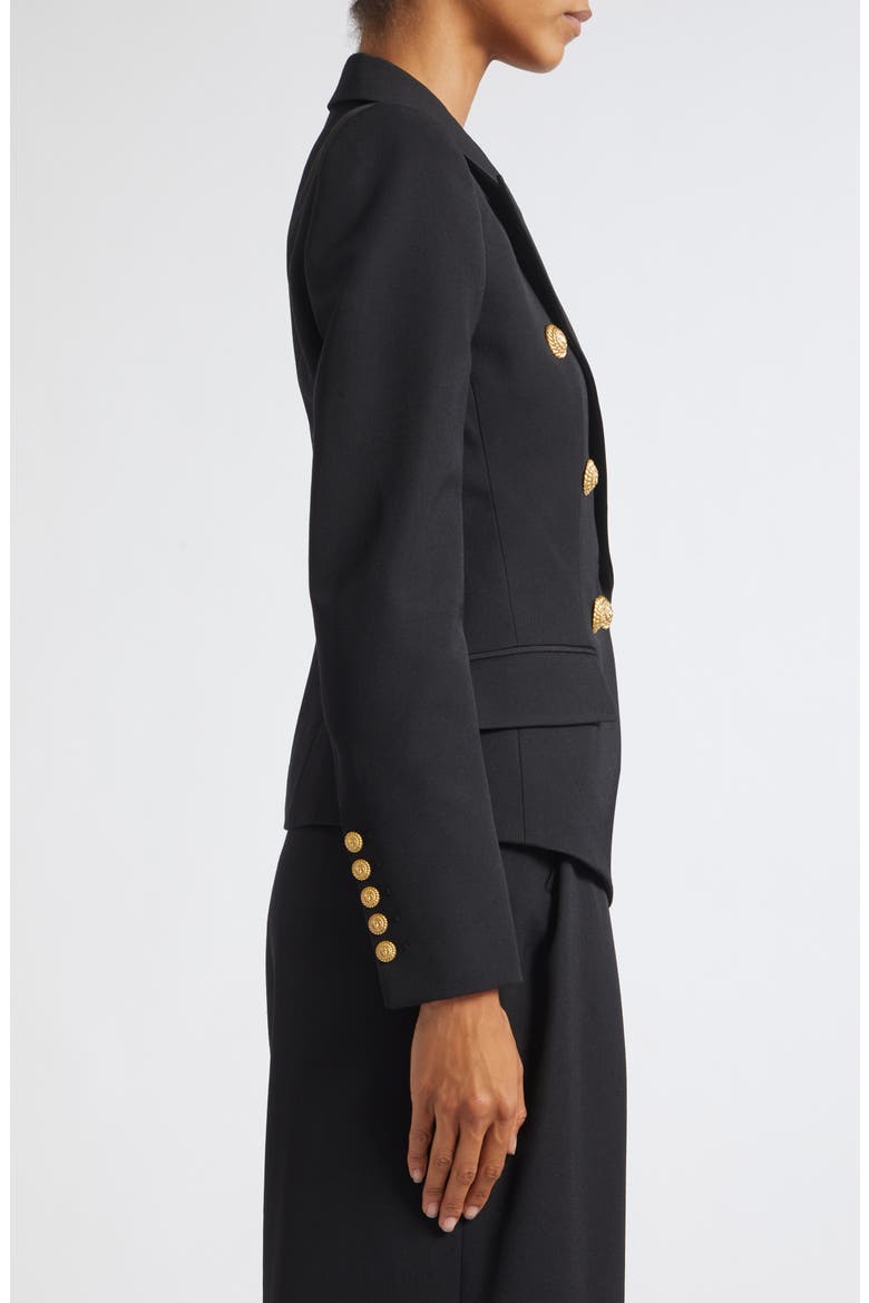 Double Breasted Grain de Poudre Wool Blazer, Alternate, color, EAP BLACK/ BLACK