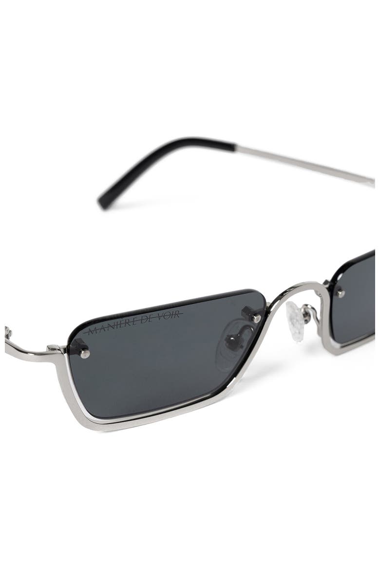 Kai Rectangular Frameless Sunglasses, Alternate, color, Silver