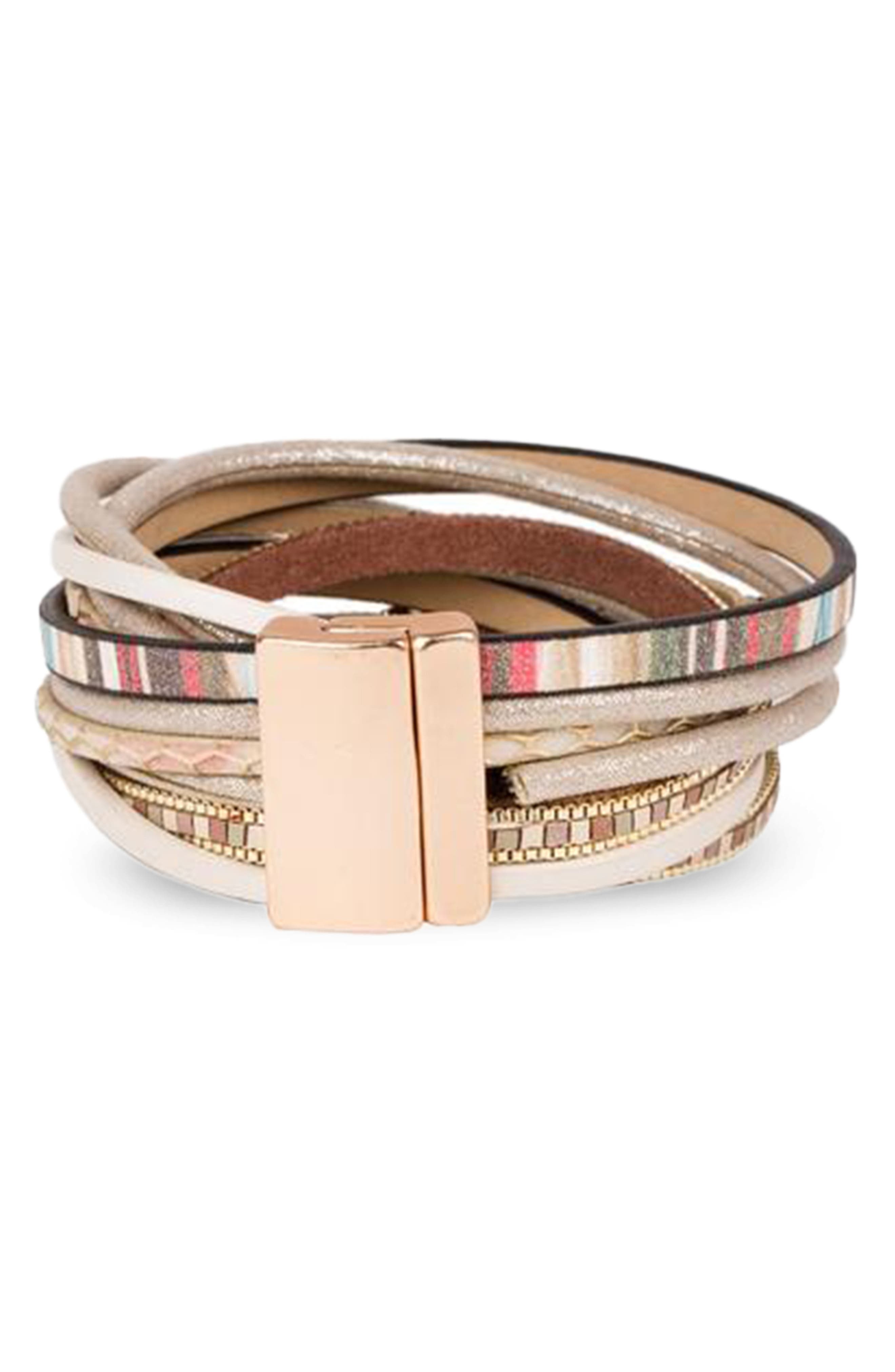 Faux Leather Wrap Bracelet