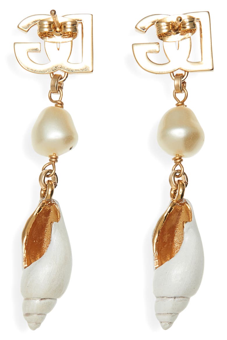 DG Shell Drop Earrings, Alternate, color, ZOO00 ORO