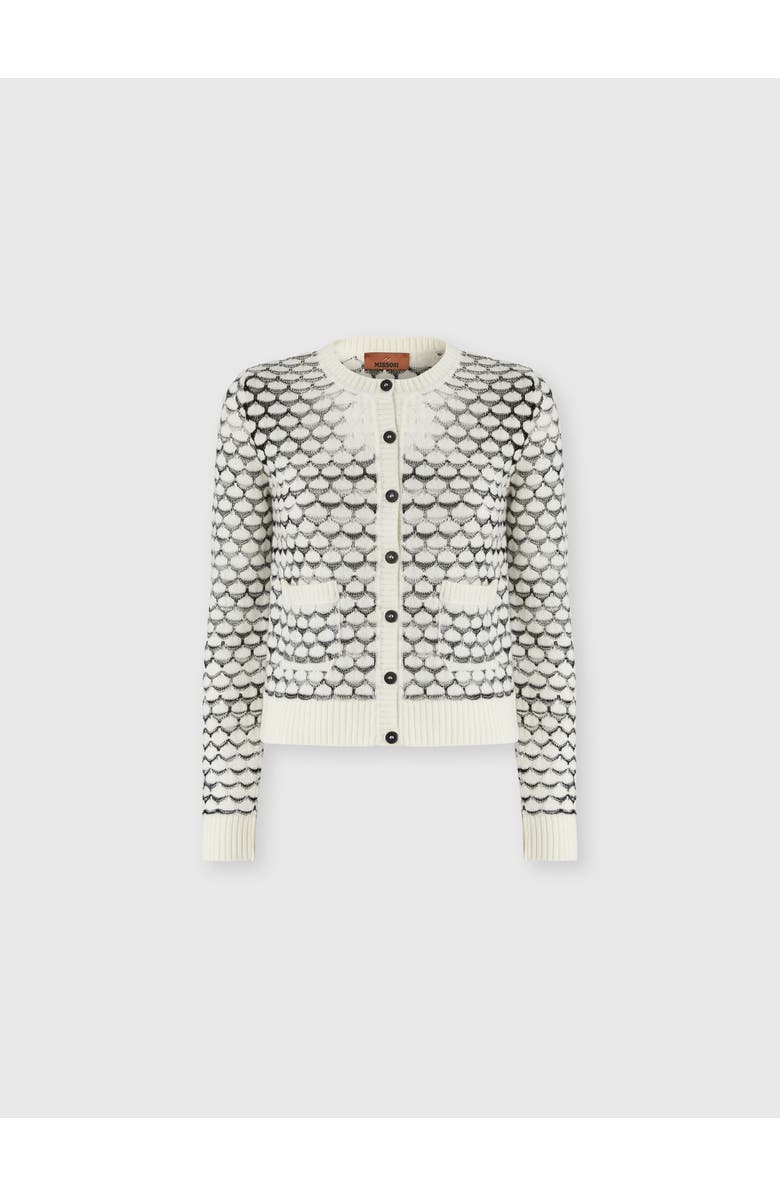 Missoni Cashmere And Viscose Cardigan With Contrast Trim, Main, color, Green& Brown