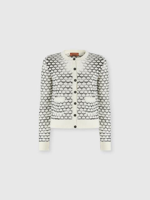 Cashmere And Viscose Cardigan With Contrast Trim