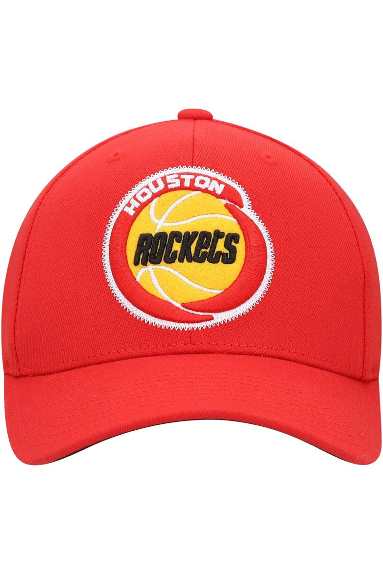 Men's Mitchell & Ness Red Houston Rockets Hardwood Classics Zigm Zagm Redline Snapback Hat, Alternate, color, Red