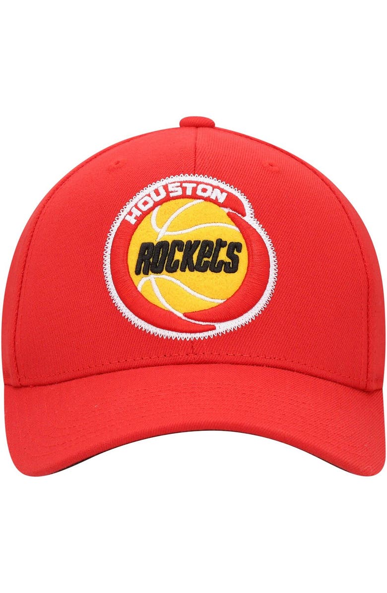Mitchell & Ness Men's Mitchell & Ness Red Houston Rockets Hardwood Classics Zigm Zagm Redline Snapback Hat, Alternate, color,