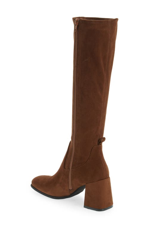 Jeffrey Campbell Hot Lava Knee High Stretch Boot In Brown