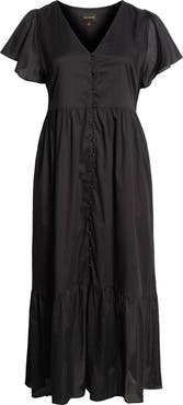 SUGARLIPS Brigid Flutter Sleeve Midi Dress