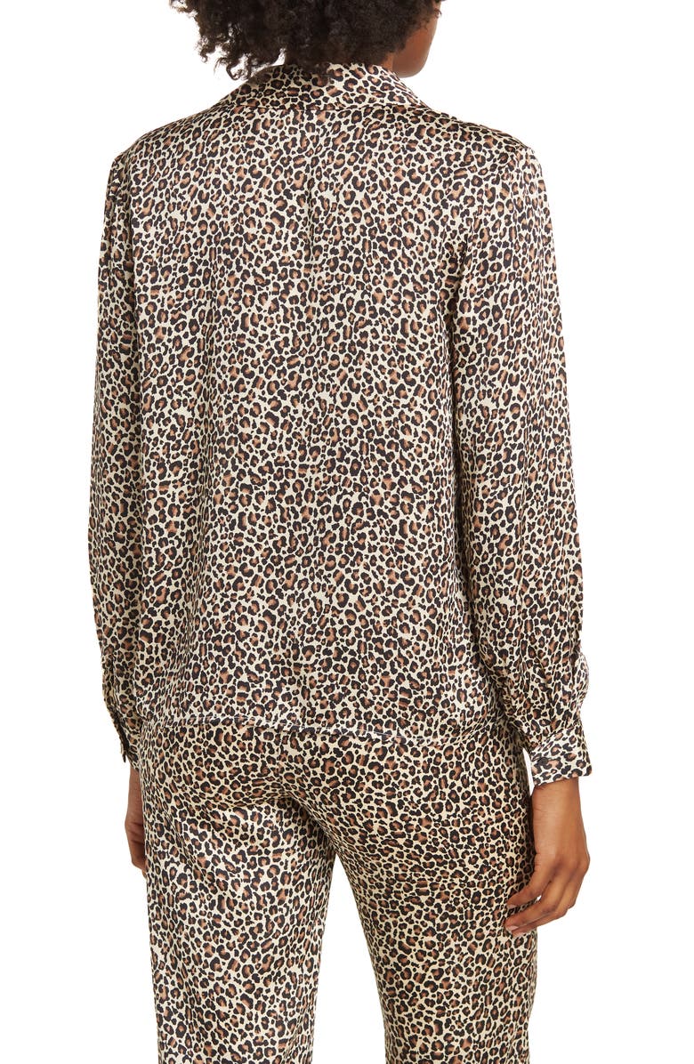 BY DESIGN Valerie Tie Front Blouse, Alternate, color, Spring Cheetah