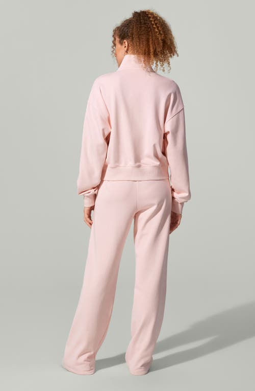 Lilysilk Silkerry Oversized Heirloom '89 Stand Collar Half-zip Pullover In Pink