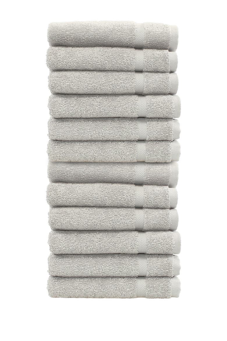 Denzi Washcloths - Set of 12 - Grey, Main, color, GREY