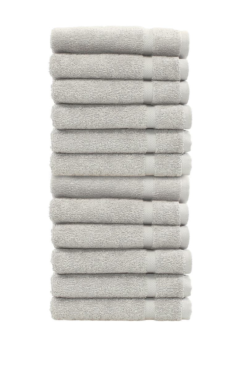 Linum Home Textiles Denzi Washcloths - Set of 12 - Grey, Main, color, Grey