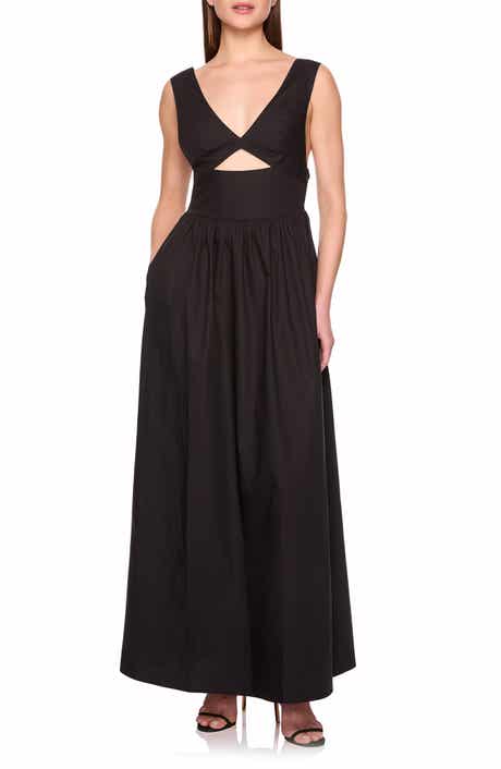 Susana Monaco Cutout Detail Cotton Poplin Maxi Dress