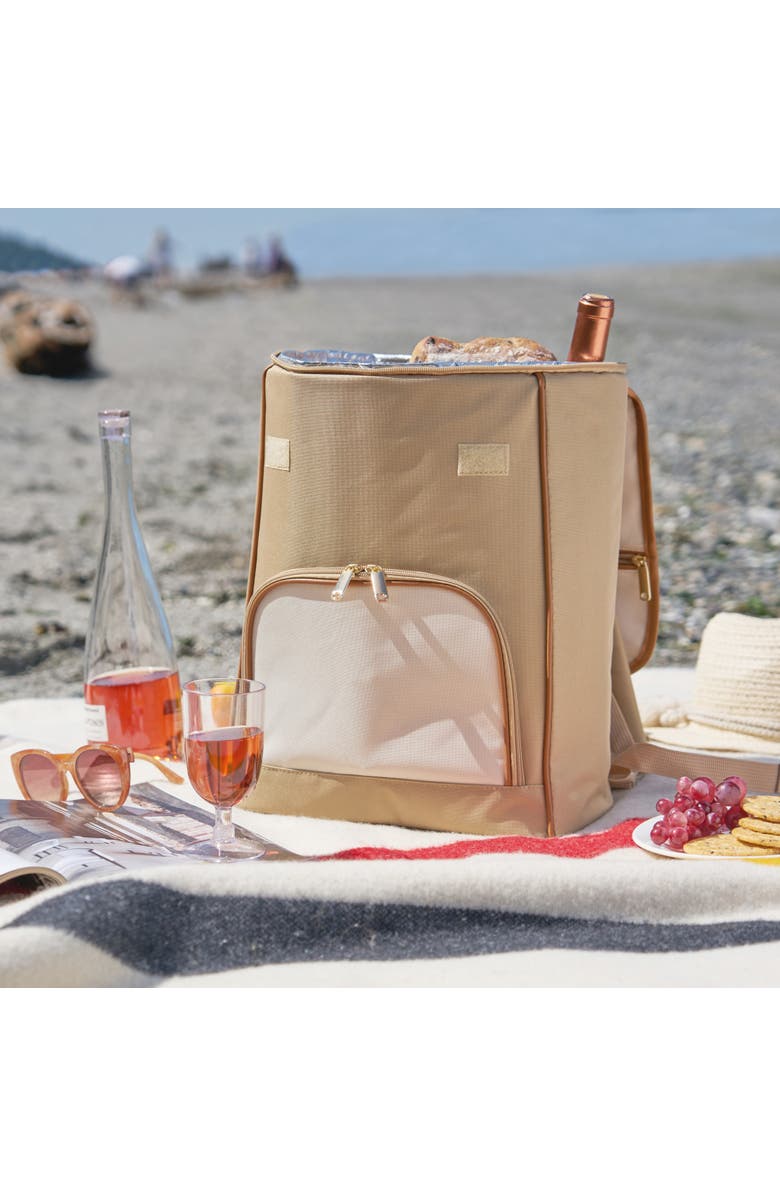 TWINE Insulated Cooler Backpack in Tan, Alternate, color, Beige
