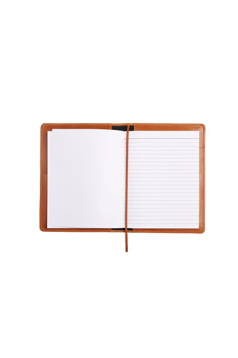 Theodore B5 Journal Cover & Padfolio, Alternate, color, Cognac Brown