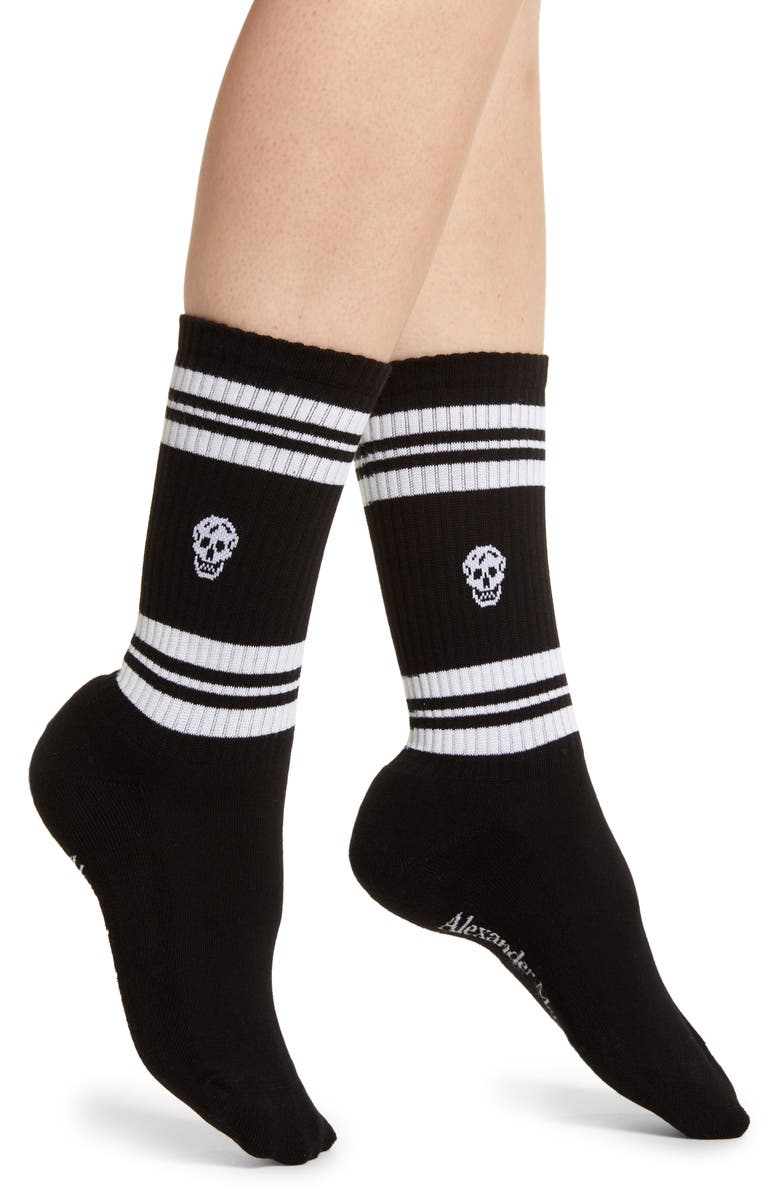 McQueen Alexander McQueen Skull Stripe Socks, Main, color, 