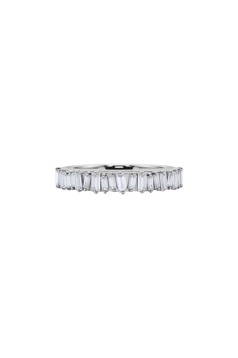 Lab Created Baguette Diamond Half Eternity Ring, Alternate, color, 18K WHITE GOLD