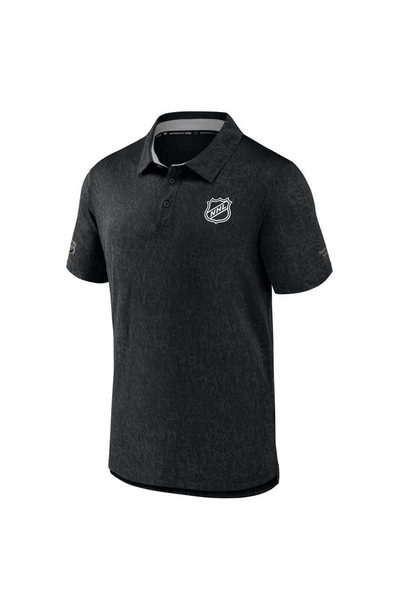 FANATICS Men's Fanatics  Black NHL-Logo Authentic Pro Jacquard Polo, Alternate, color, Black