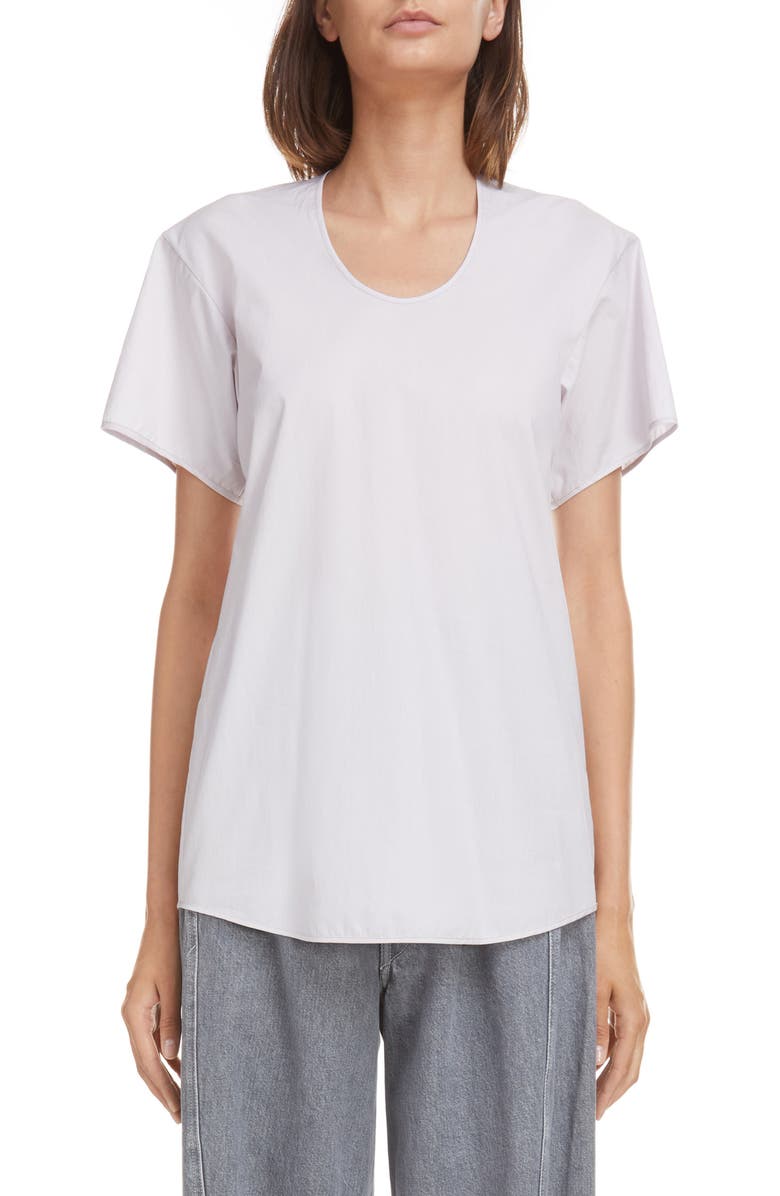 Lemaire Scoop Neck Cotton T-Shirt, Main, color, 