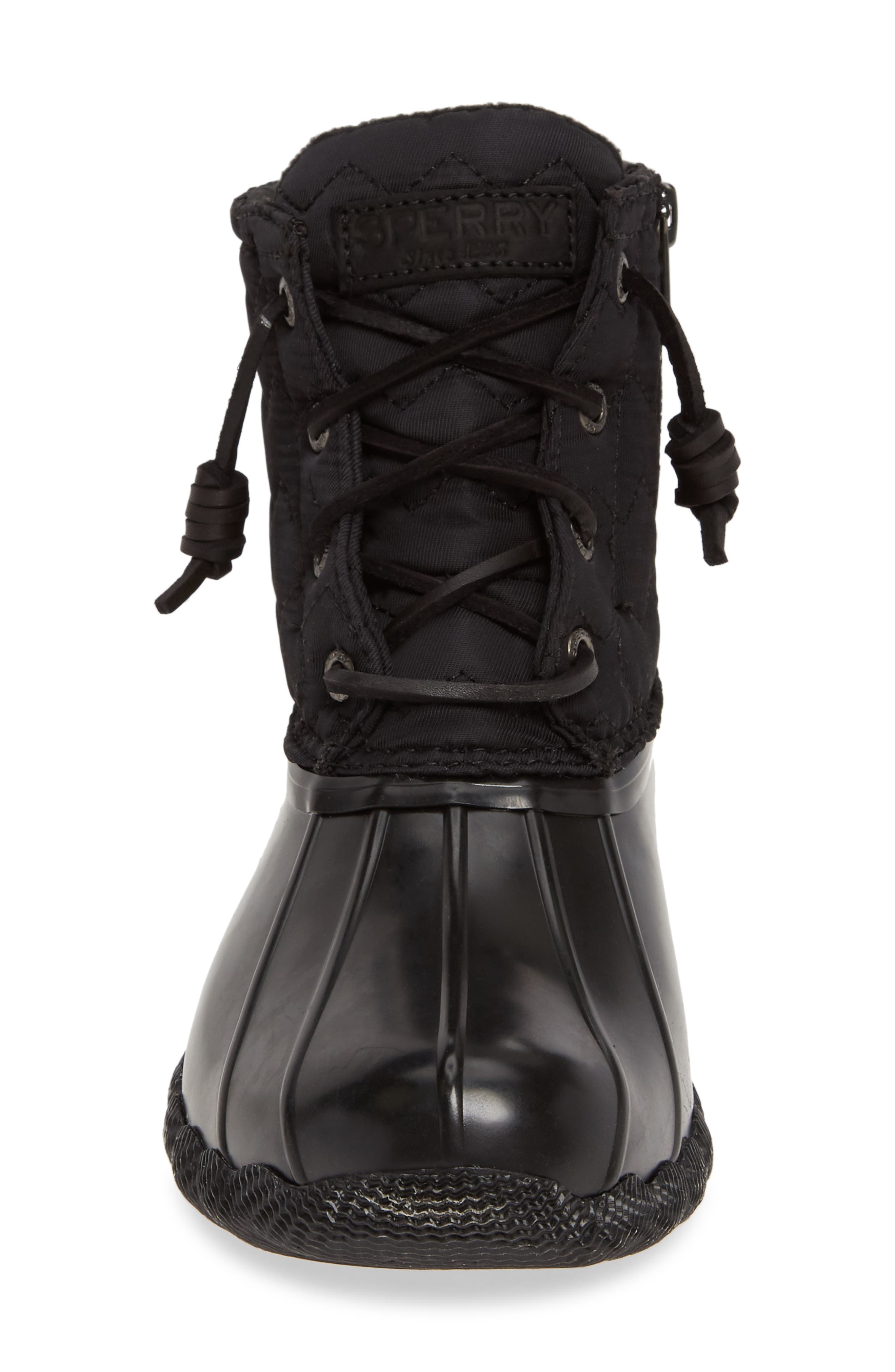 Saltwater Rain Boot, Alternate, color, BLACK NYLON QUILTED FABRIC