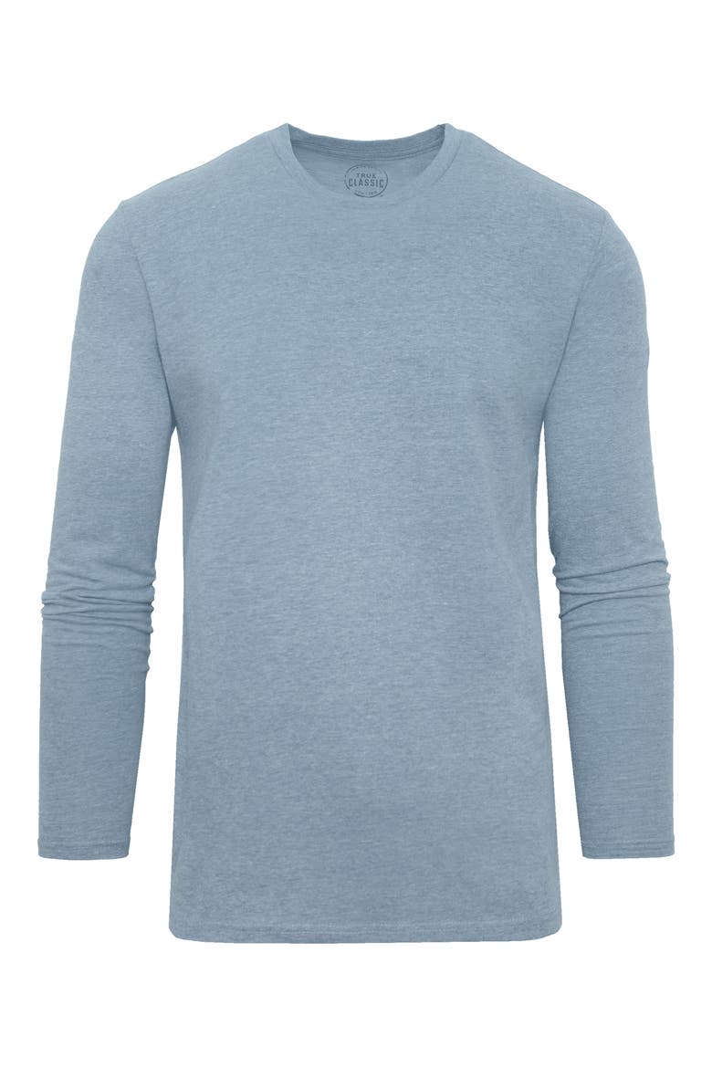 Classic Long Sleeve Crewneck T-Shirt, Alternate, color, HEATHER INDIGO