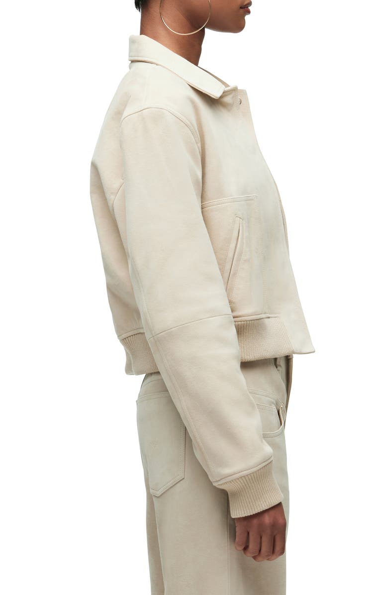 Hudson Jeans Suede Bomber Jacket, Alternate, color, Oxford Tan Suede