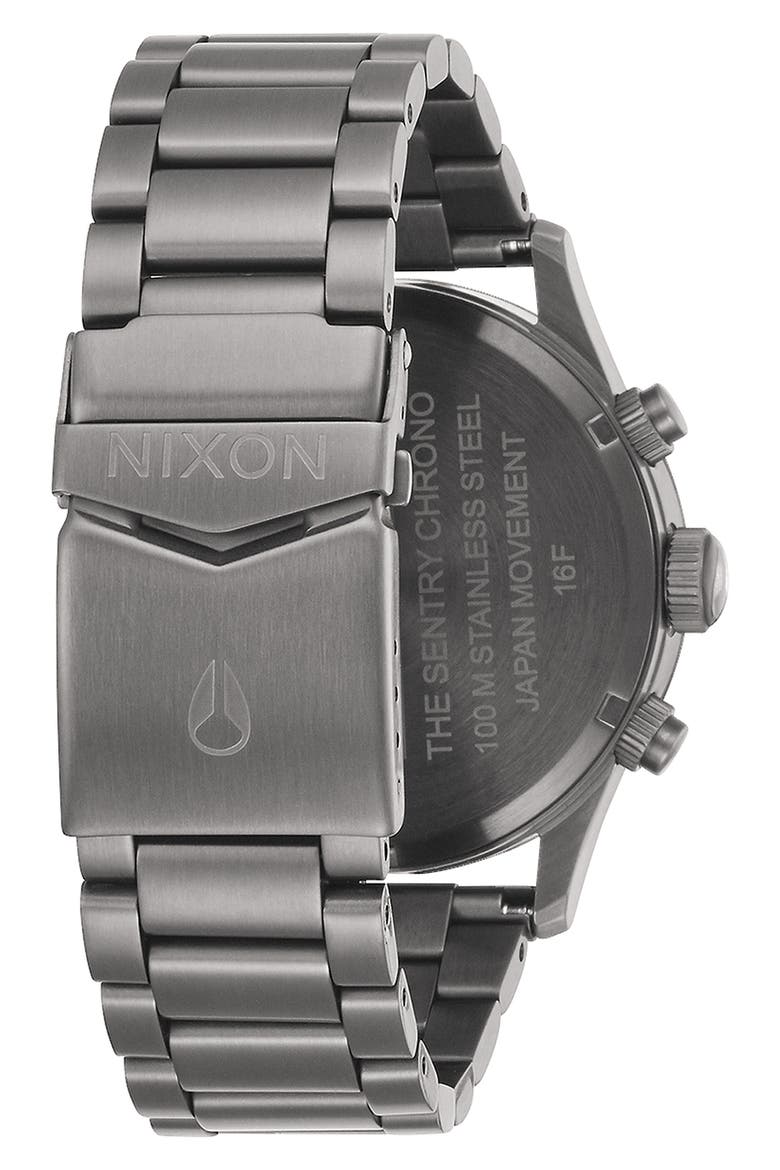 Sentry Bracelet Chronograph Watch, 42mm, Main, color, ALL GUNMETAL / GRAY