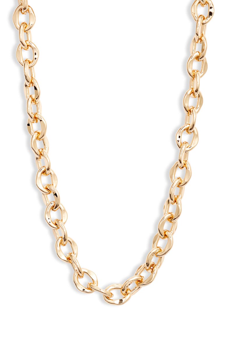 Flat Chain Necklace, Main, color, GOLD