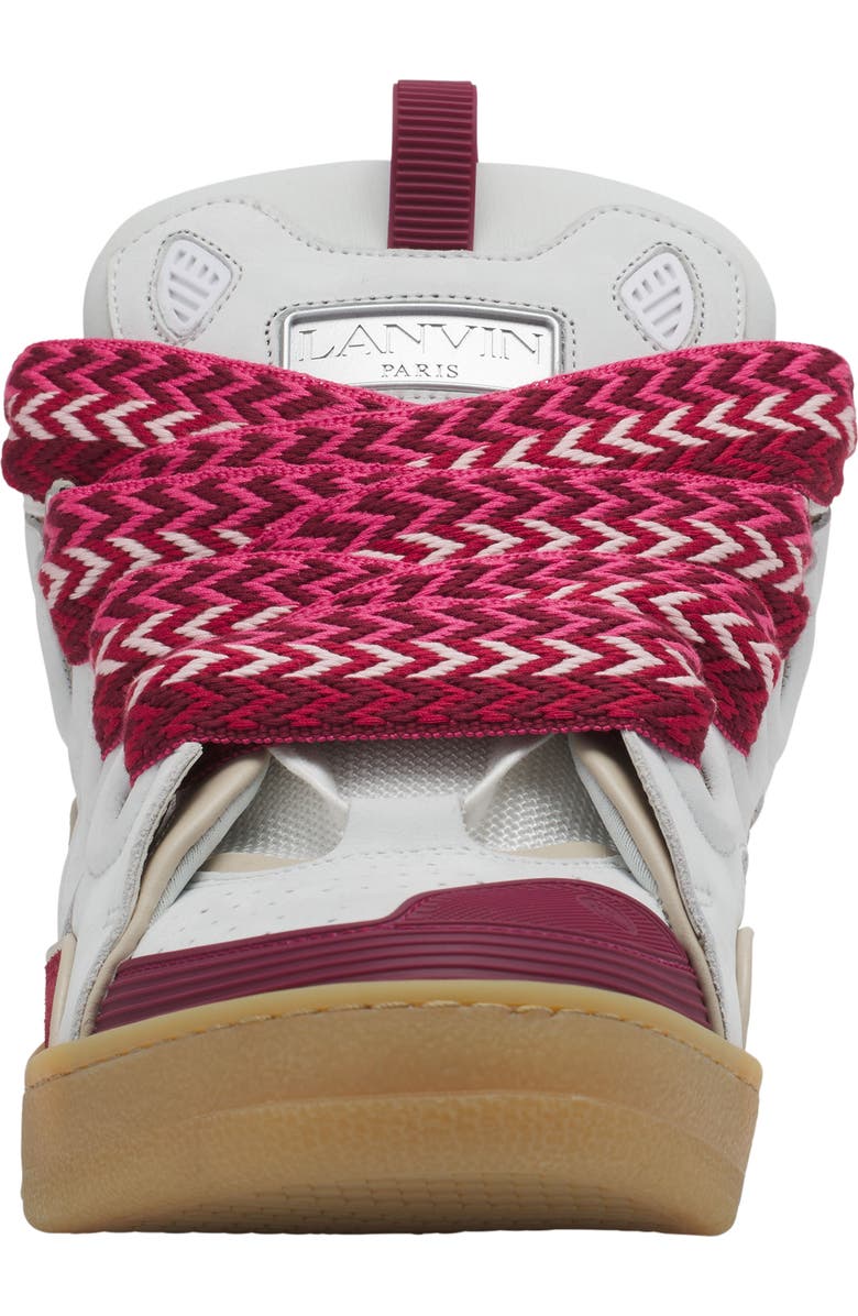 Lanvin Curb Leather Sneakers, Alternate, color, Green/Pink