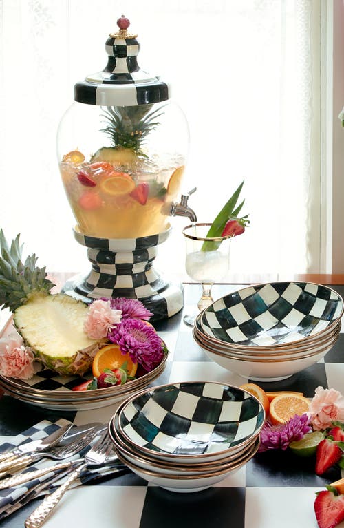 Mackenzie-childs Mackenzie Childs Courtly Check Enamel Beverage Hostess