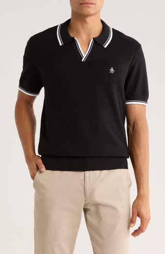 Original Penguin Textured Johnny Collar Cotton Polo