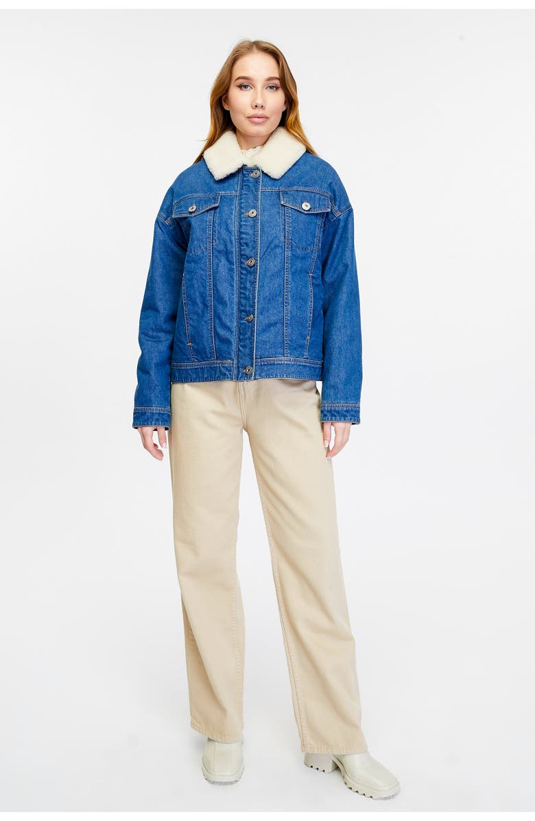 Furniq UK Miranda Jean Jacket, Main, color, Dark Blue