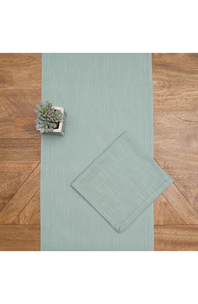 C&F Home Hemstitch Solid Sea Glass Everyday Runner 72" x 14", Alternate, color, Green