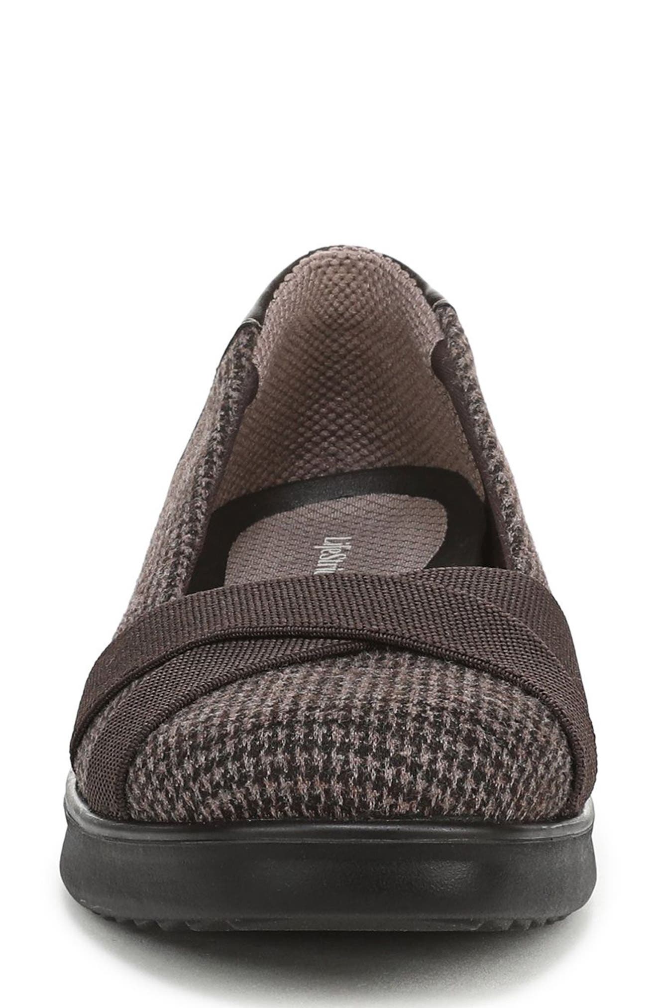 Fairleigh Square Toe Ballet Flat, Alternate, color, DARK CHOCOLATE HOUNDSTOOTH