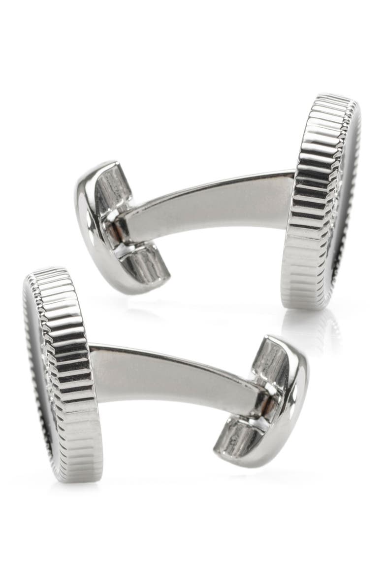 Crystal Button Cuff Links, Alternate, color, BLACK