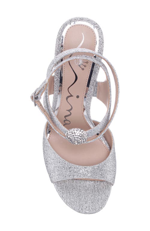 Nina Dahlia Ankle Strap Sandal In Silver