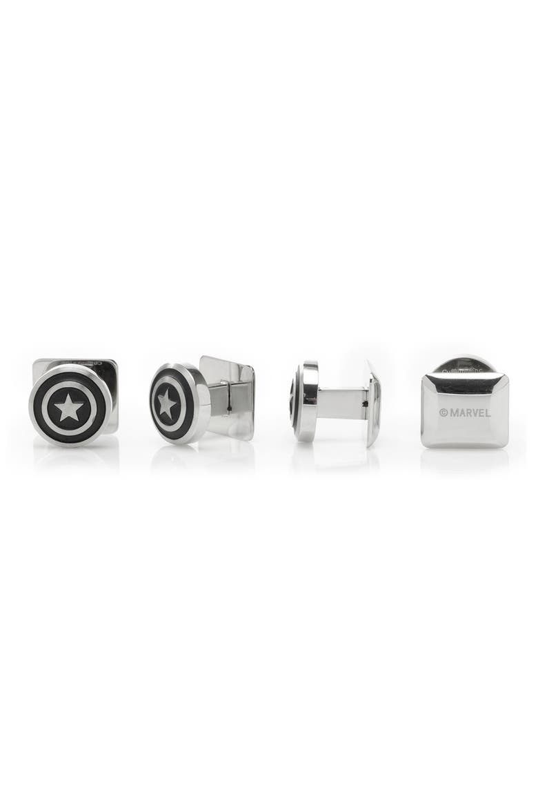 Captain America Shield Stud Set, Alternate, color, SILVER