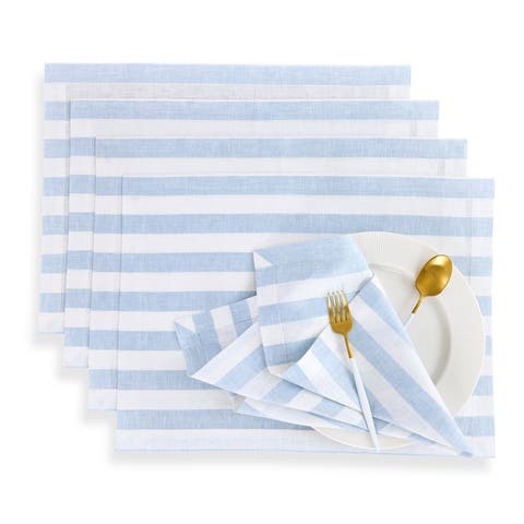 Linen Placemats - Sorrento Stripe, 14" x 19"