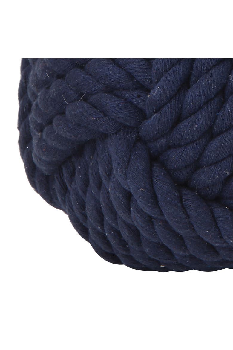 Nautical Rope Knot Decorative Cotton Door Stop, Navy Blue, Alternate, color, Blue