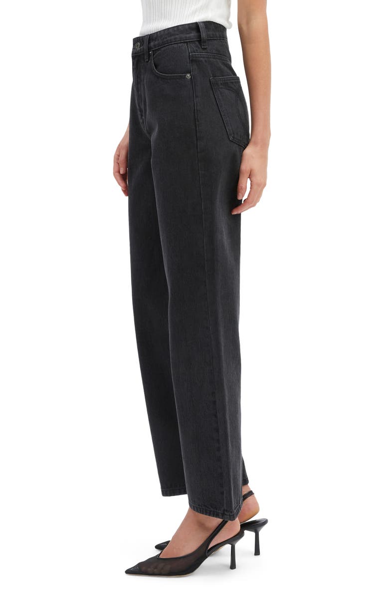 Bardot Cindy High Waist Wide Leg Jeans, Alternate, color, Washed Black