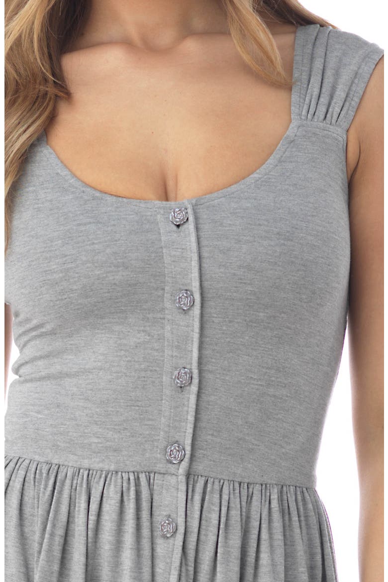 Tiered Button-Up Mini Sundress, Alternate, color, GREY