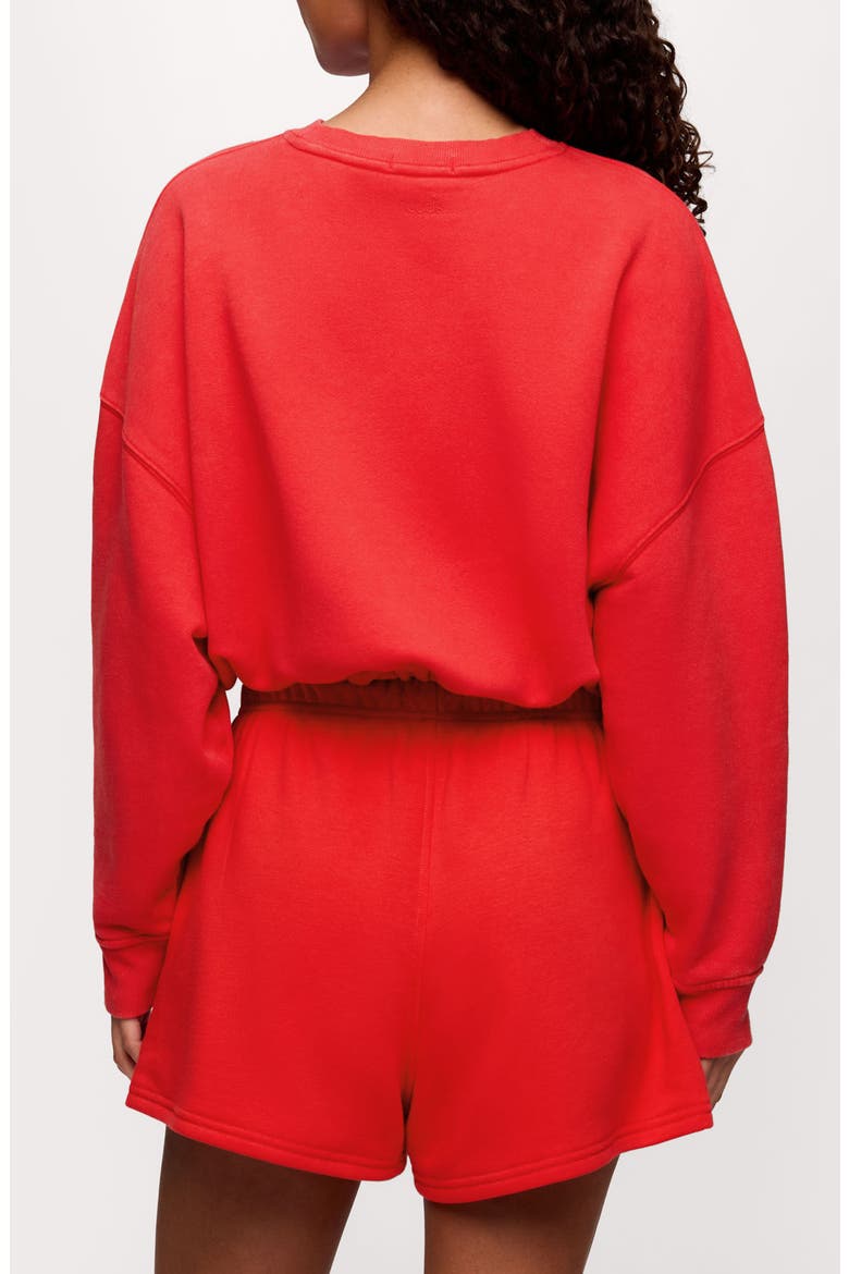 Cinch Waist Fleece Sweatshirt, Alternate, color, HIBISCUS