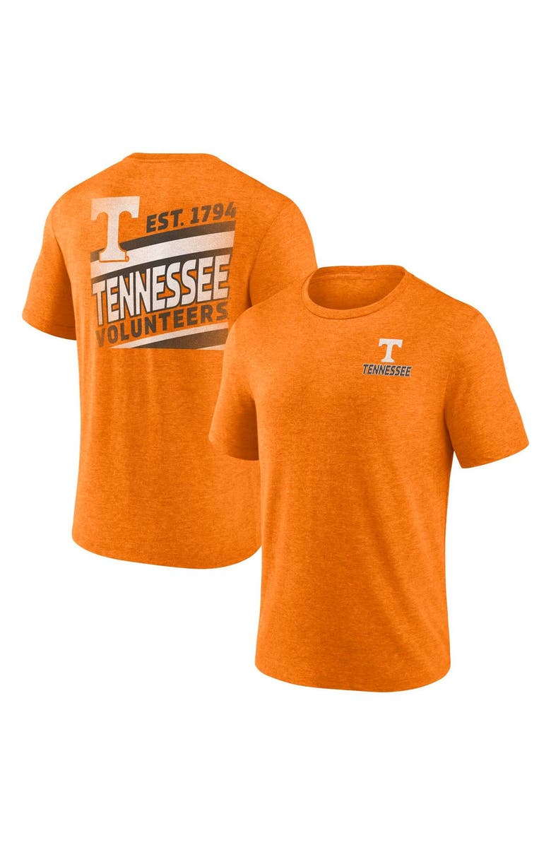 FANATICS Men's Fanatics Heather Tennessee Orange Tennessee Volunteers Ideal Faded Tri-Blend T-Shirt, Main, color, Tennessee Orange
