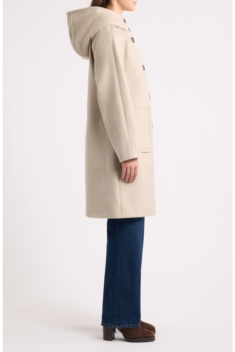 Faux Fur Hood Car Coat, Alternate, color, OATMEAL