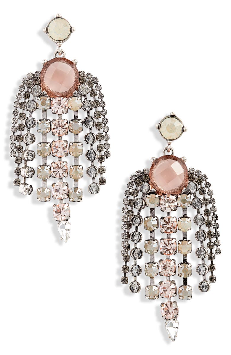 Stella + Ruby Infinity Fringe Drop Earrings, Main, color,